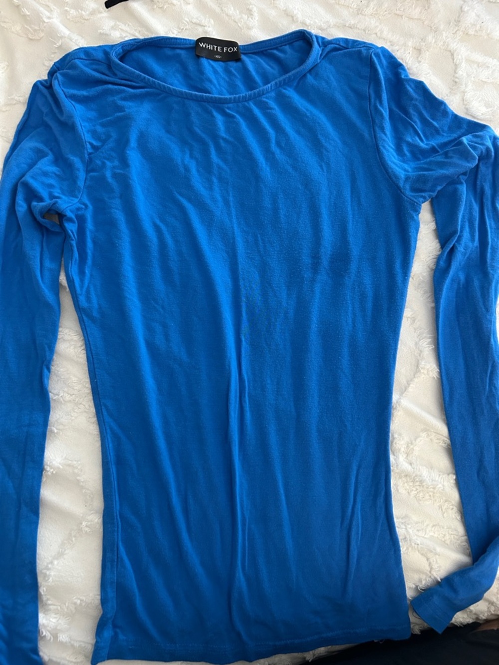 White Fox Boutique Long Sleeve Crewneck Top - Royal Blue